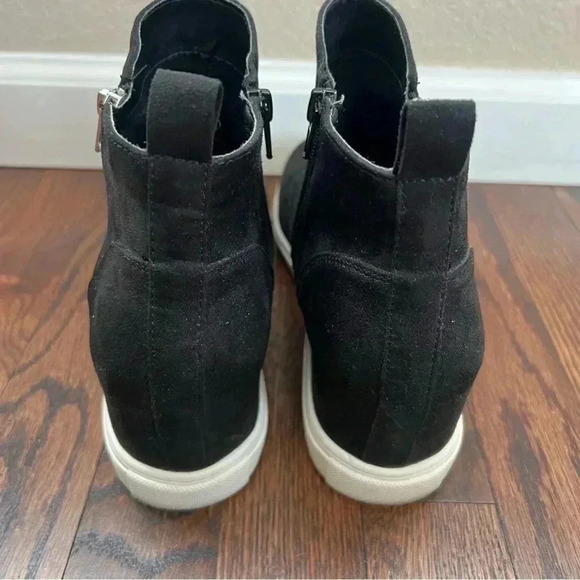 Madden Girl Steve Madden Piperr Wedgie Sneaker Bootie Black Size 10 Side Zip $95 - Picture 5 of 16